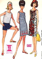7104 1963 SHIFT DRESS LENGTHS,TOP, SHORTS EZ PATTERN 14 34''B